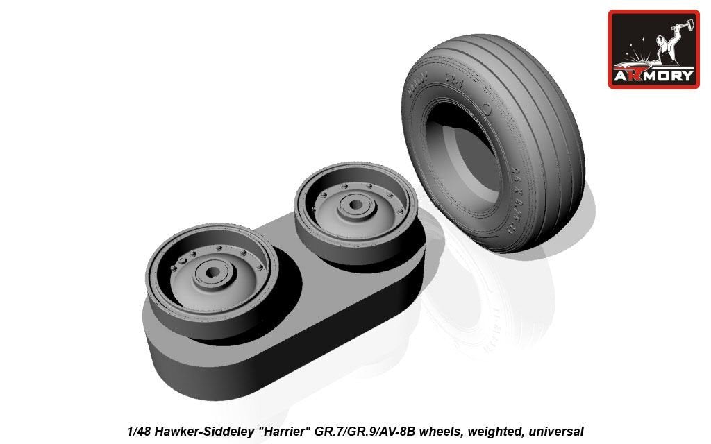 Armory Models AW48405 Hawker-Siddeley Harrier GR.7/GR.9/AV-8B wheels w/ weighted tyres 1/48 – Bild 10