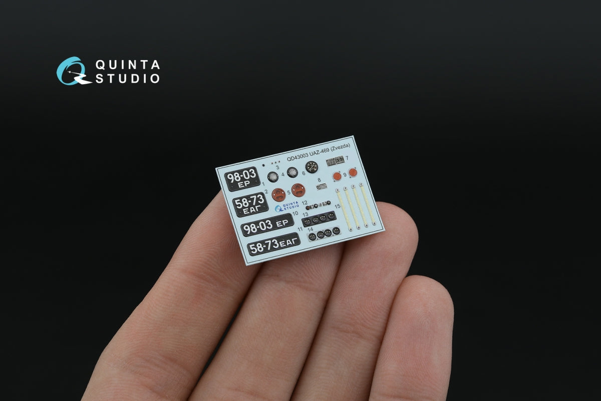 Quinta Studio QD43003 UAZ-469 3D-Printed &amp;amp; coloured Interior on decal paper (Zvezda) 1/43 – immagine 2