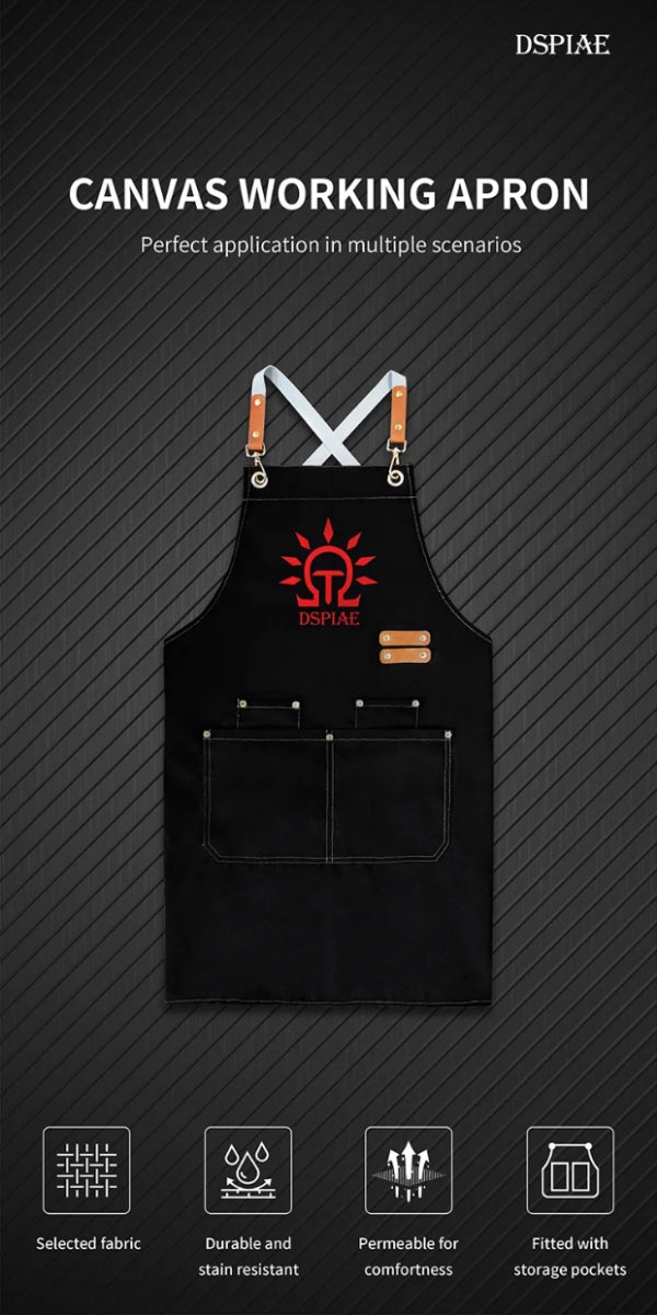 DSPIAE CAN-01 Canvas Working Apron / Płócienny fartuch roboczy – immagine 3