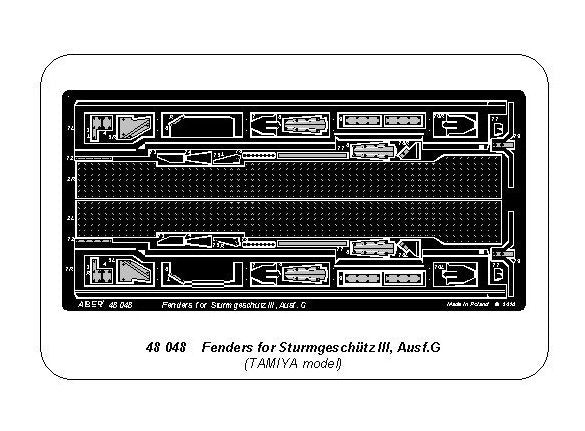 Aber 48048 Fenders for Stug. III, Ausf. G Tamiya 1/48 – image 5