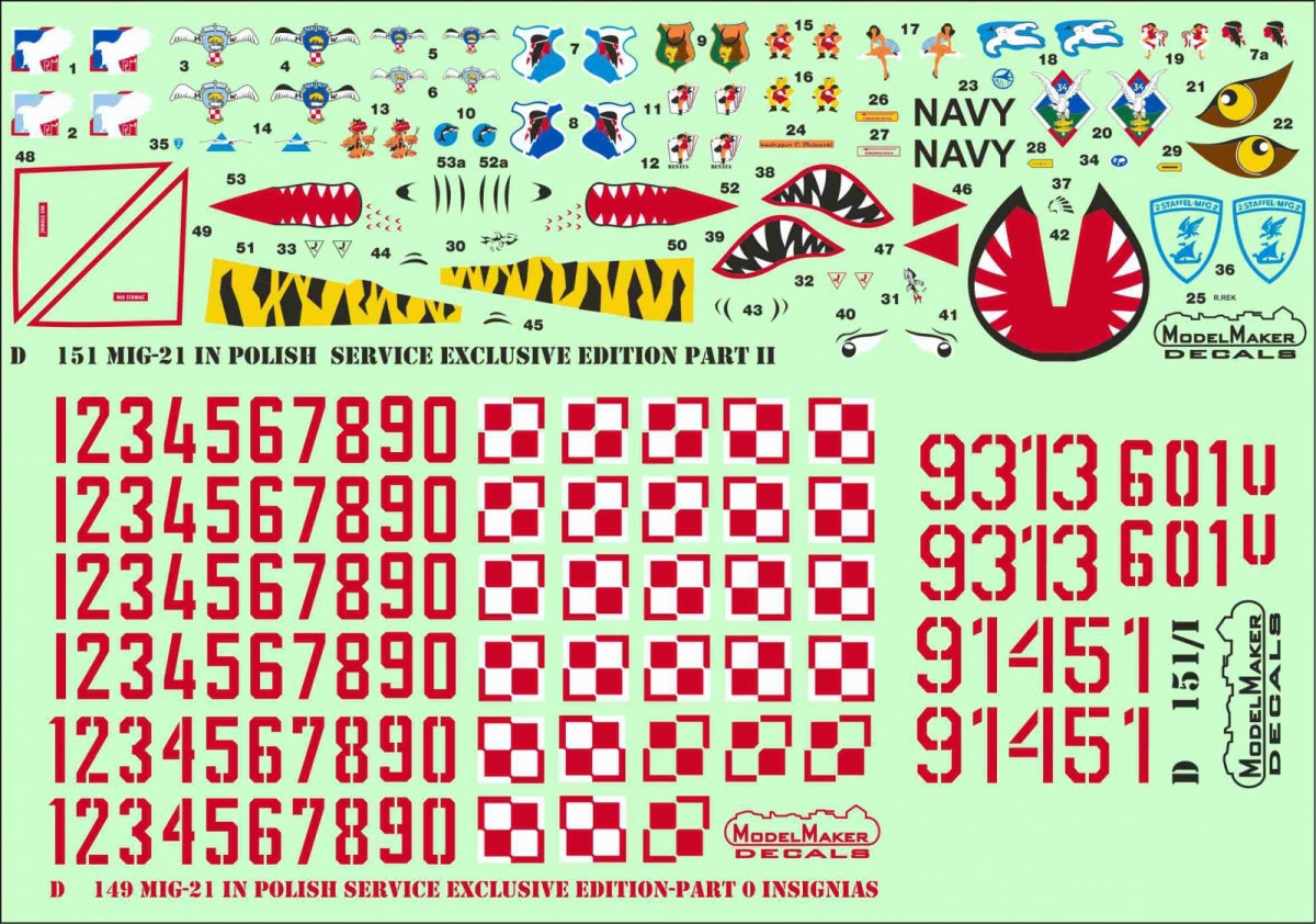 ModelMaker Decals D48151 MiG-21 in Polish service exclusive edition part II 1/48 – immagine 5