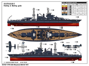 Trumpeter 05769 USS Maryland (BB-46) 1941 1/700 – immagine 3