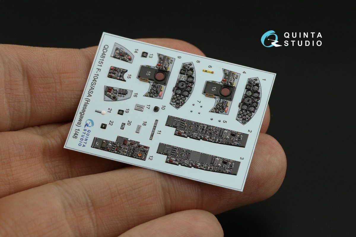 Quinta Studio QD48151 F-104S-ASA 3D-Printed &amp;amp; coloured Interior on decal paper (Hasegawa) 1/48 – immagine 8