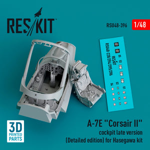 RESKIT RSU48-0396 A-7E &amp;quot;Corsair II&amp;quot; cockpit late version (Detailed edition) for Hasegawa kit (3D Printed) 1/48 – immagine 2