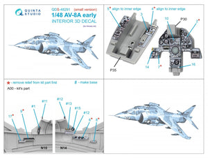 Quinta Studio QDS-48291 AV-8A Early 3D-Printed &amp;amp; coloured Interior on decal paper (Kinetic) (Small version) 1/48 – Bild 2