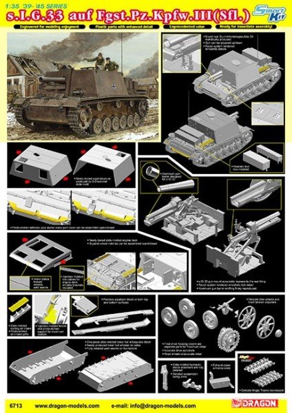 Dragon 6713 s.I.G.33 auf Fgst.Pz.Kpfw.III 1/35 – immagine 2