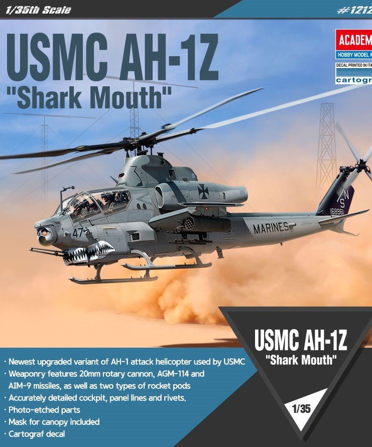 Academy 12127 USMC AH-1Z &amp;quot;Shark Mouth&amp;quot; 1/35 – immagine 2