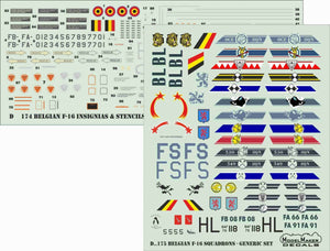 ModelMaker Decals D48175 Belgian F-16 Squadrons GENERIC SET 1/48 – zdjęcie 2