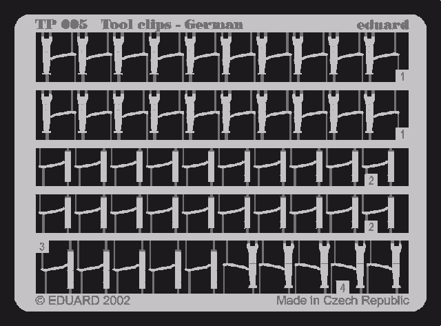 Eduard TP005 Tool Clips German 1/35