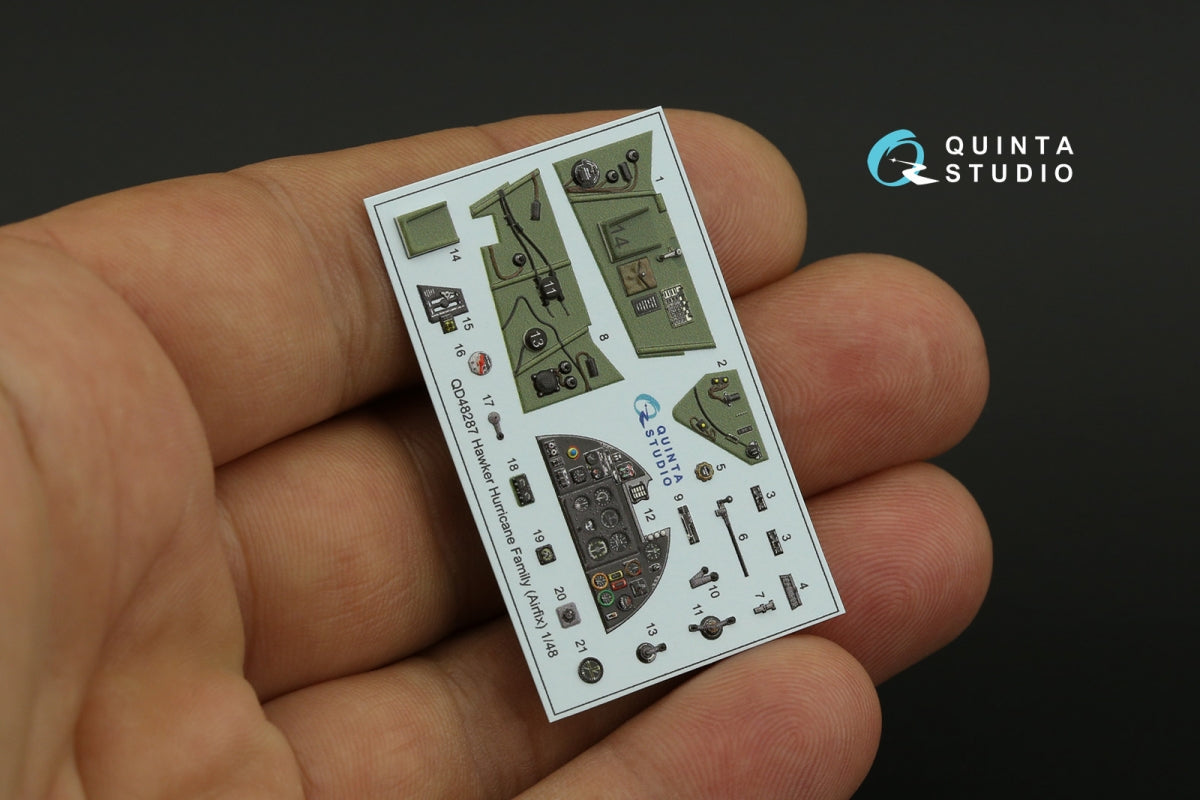 Quinta Studio QD48287 Hawker Hurricane family 3D-Printed &amp;amp; coloured Interior on decal paper (Airfix) 1/48 – immagine 4