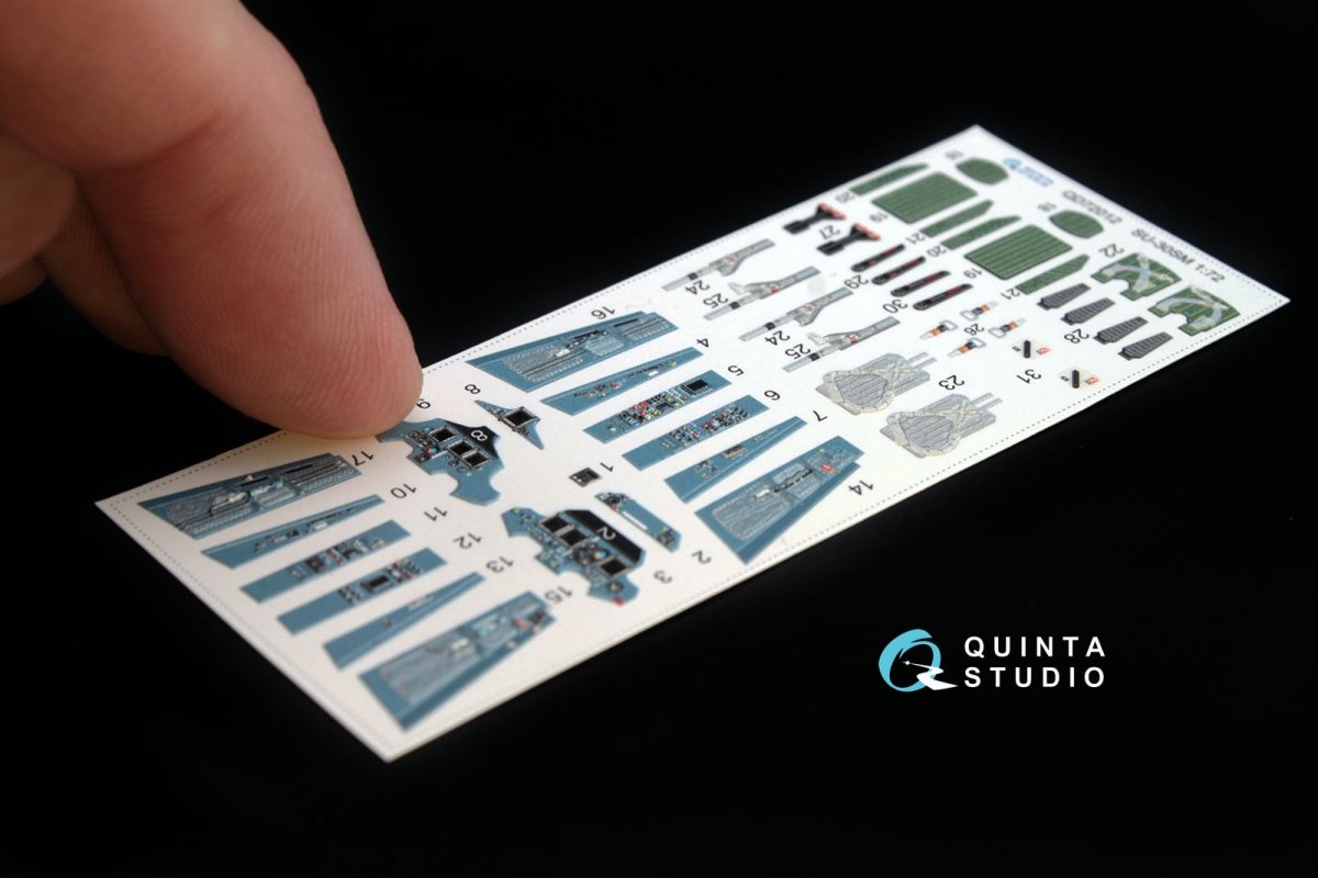 Quinta Studio QD72012 Su-30SM 3D-Printed &amp;amp; colored Interior on decal paper (for Zvezda kit) 1/72 – image 2