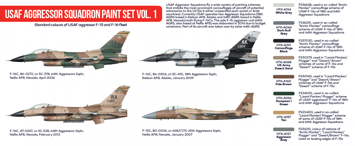 Hataka HTK-AS29 USAF Aggressor Squadron paint set vol. 1 (8x17ml) – immagine 2
