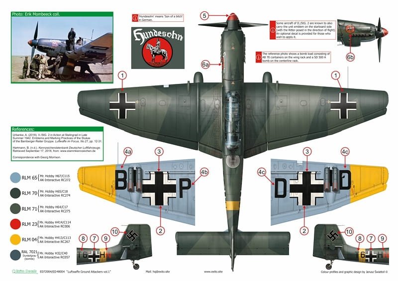 Exito ED72004 DECALS Luftwaffe Ground Attackers vol.1 - Ju 87 D-3, Hs 129, Fw 190F-8 1/72 – Bild 5