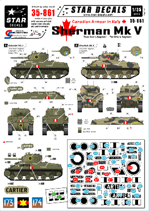 Star Decals 35-861 Canadian Armour in Italy 1/35