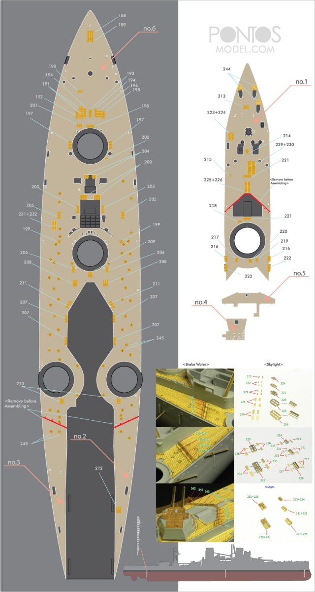 Pontos 35028WD1 HMS Dreadnought Wooden Deck set 1907 1/350 – immagine 5
