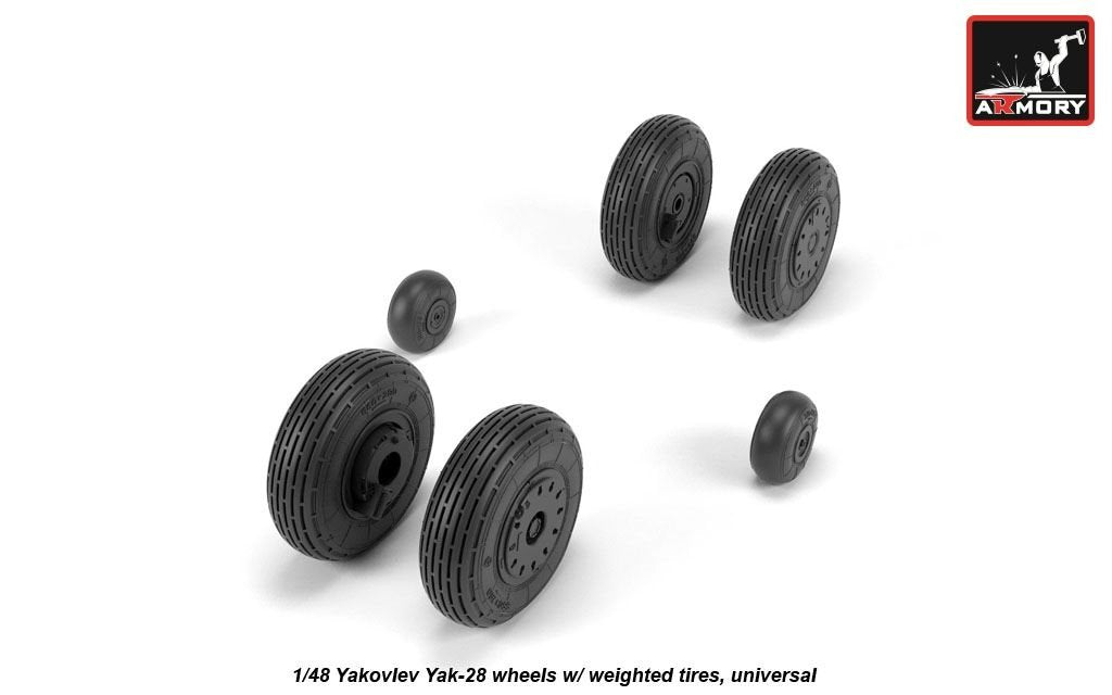 Armory Models AW48037 Yak-28 wheels w/ weighted tires 1/48 – immagine 2
