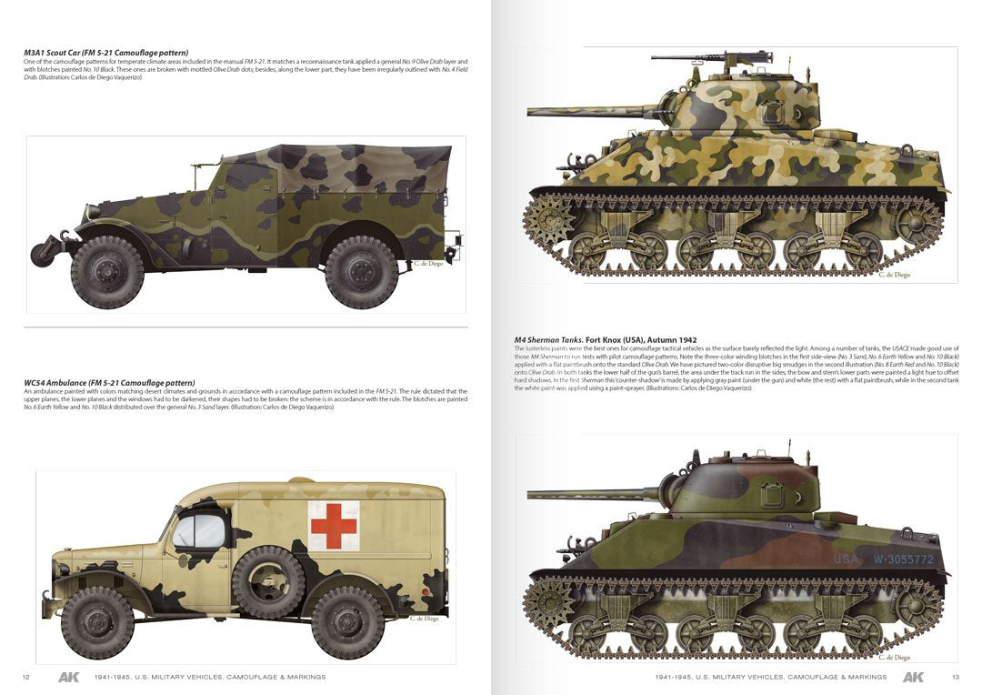 AK Interactive AK642 AMERICAN MILITARY VEHICLES – CAMOUFLAGE PROFILE GUIDE – zdjęcie 3