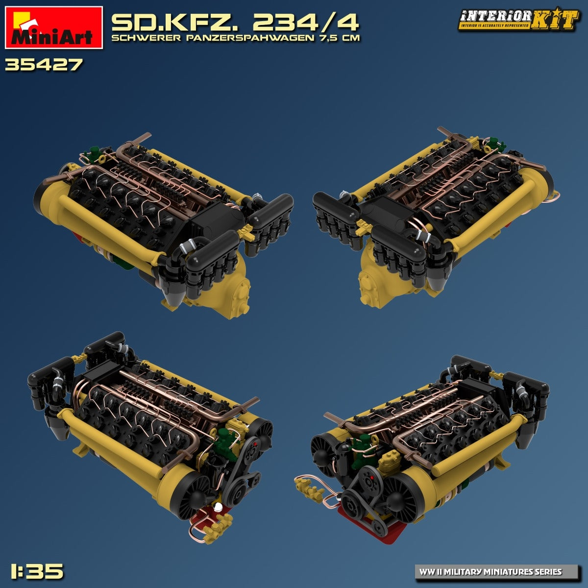 MiniArt 35427 Sd.Kfz. 234/4 SCHWERER PANZERSPÄHWAGEN 7,5 cm. INTERIOR KIT 1/35 – Bild 20