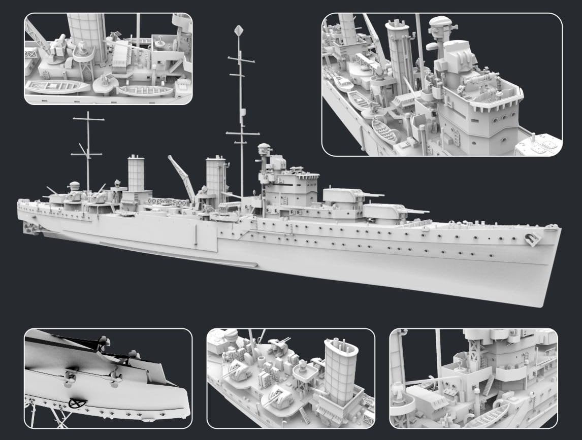 FlyHawk Model FH1109s HMS Penelope 1940 - Deluxe Edition 1/700 – Bild 2