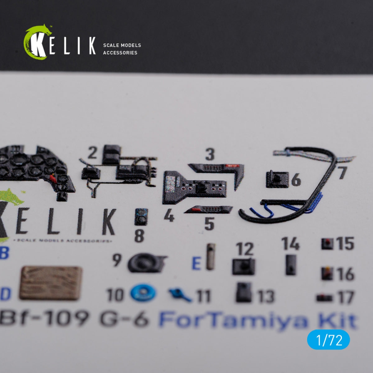 KELIK K72105 BF109 G-6 interior 3D decals for Tamiya kit 1/72 – image 4