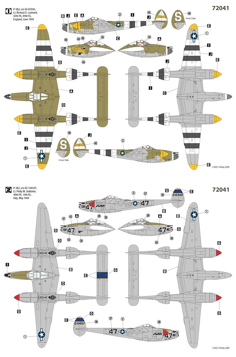 Hobby 2000 72041 P-38J Lightning - Europe 1944 1/72 – immagine 3