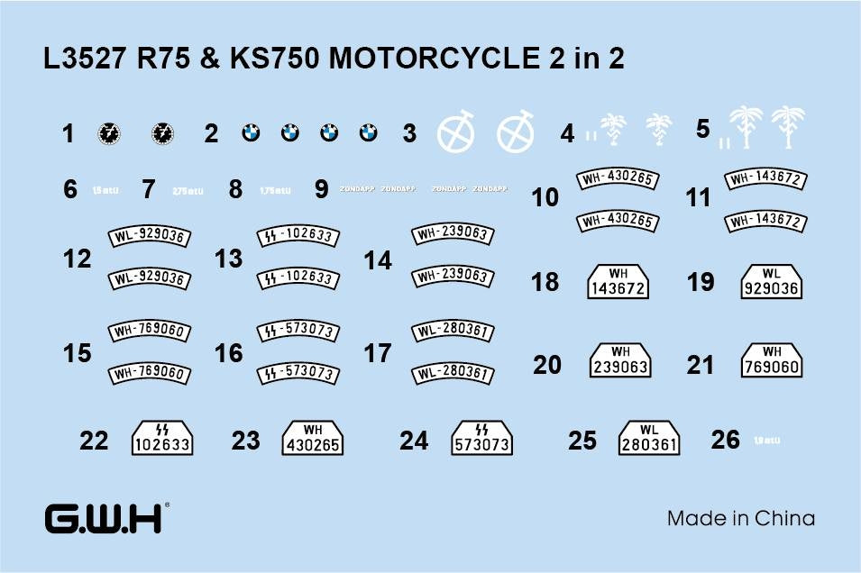 Great Wall Hobby L3527 Motos allemandes de la Seconde Guerre mondiale R75 et KS750 2 en 2 1/35 – image 4