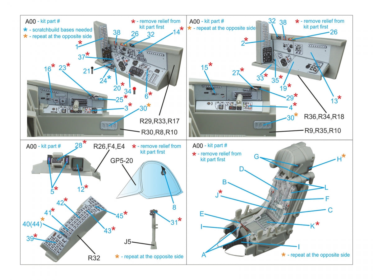 Quinta Studio QD32227 MiG-29UB 3D-Printed &amp;amp; coloured Interior (Trumpeter) 1/32 – immagine 3