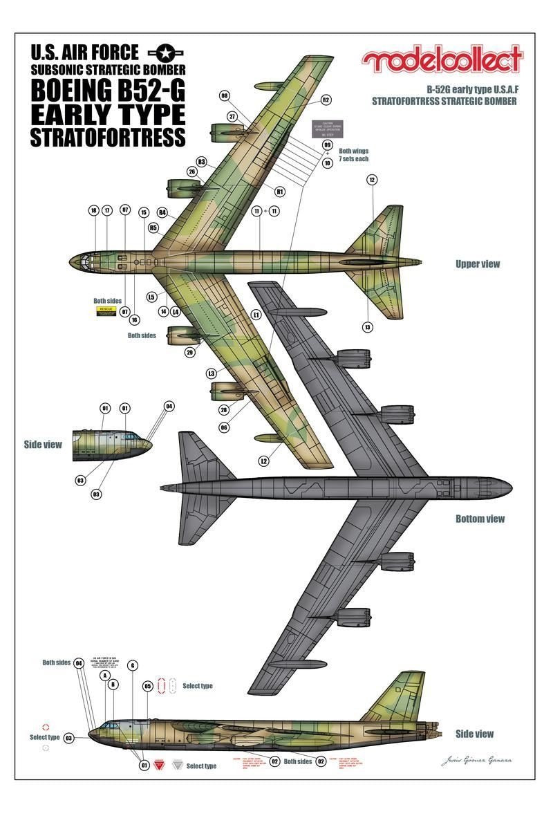Modelcollect UA72210 B-52G Early Type 1967-1972 in Linebacker II Vietnam war 1/72 – immagine 8