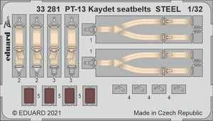 Eduard 33281 PT-13 Kaydet seatbelts STEEL RODEN 1/32