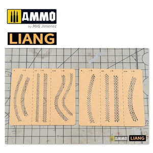 Pochoirs pour aérographe Liang 0010 Effets de traces de pneus A – image 3