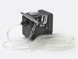 Tamiya 69927 SPRAY-WORK AIR COMPRESSOR ADV. W/Sparmax Airbrush Sx 0.5D – immagine 2