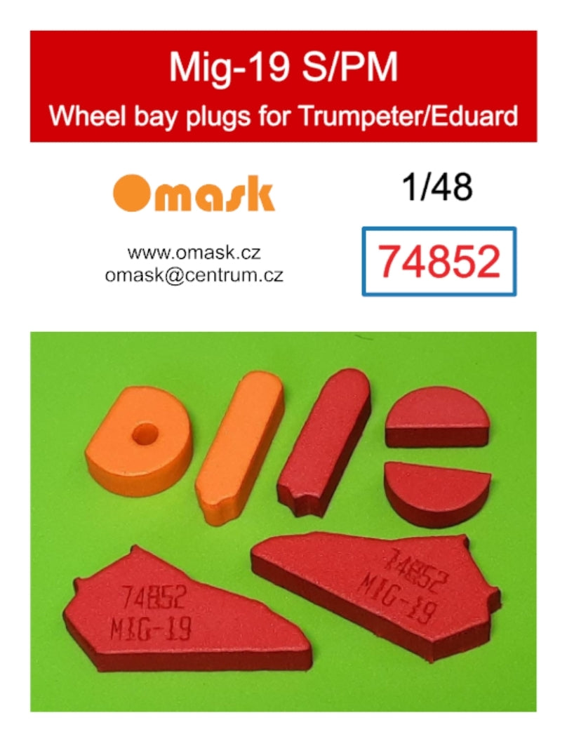 Omask 74852 Mig-19 S/PM wheel bay plugs (for Trumpeter 02803, 02804, 02813 /Eduard 11141 ) 1/48