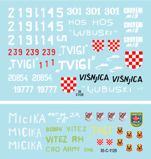 Star Decals 35-C1125 HVO - Hrvatsko Vijece Obrane (Croat). T-55 and T-55A 1992-95 1/35 – zdjęcie 3
