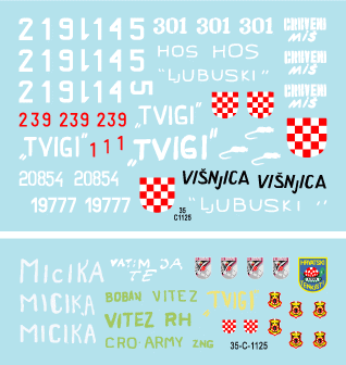 Star Decals 35-C1125 HVO - Hrvatsko Vijece Obrane (Croat). T-55 and T-55A 1992-95 1/35 – zdjęcie 3
