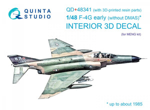 Intérieur imprimé en 3D et coloré sur papier décalcomanie (Meng) pour F-4G (Quinta Studio QD+48341) (avec pièces en résine imprimées en 3D) 1/48