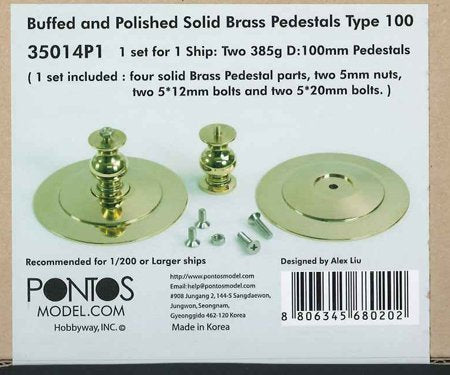 Pontos 35014P1 Buffed and Polished Solid Brass Pedestals Type 100 for Ship models – image 2