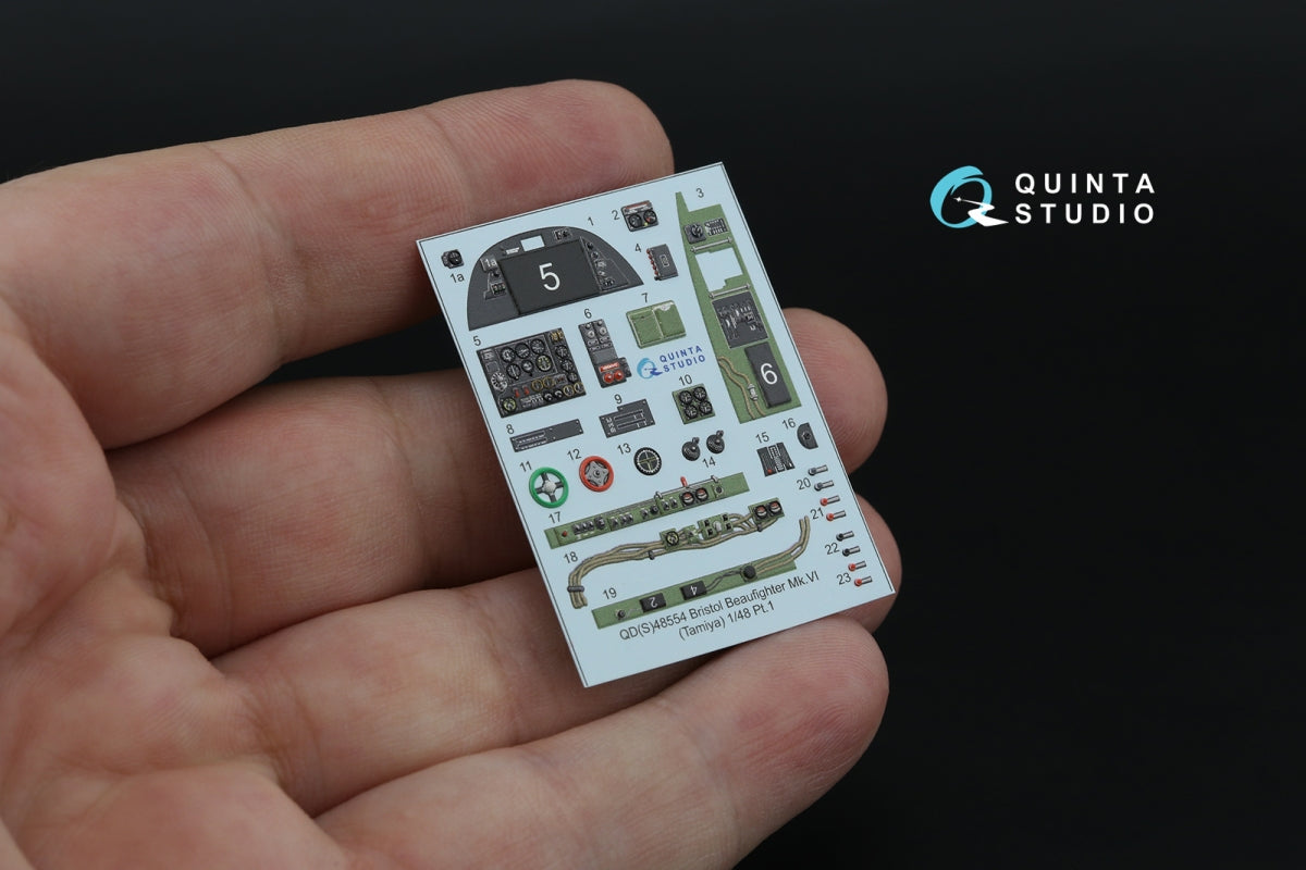 Quinta Studio QDS-48554 Bristol Beaufighter Mk.VI 3D-Printed &amp;amp; coloured Interior on decal paper (Tamiya) (small version) 1/48 – Bild 4