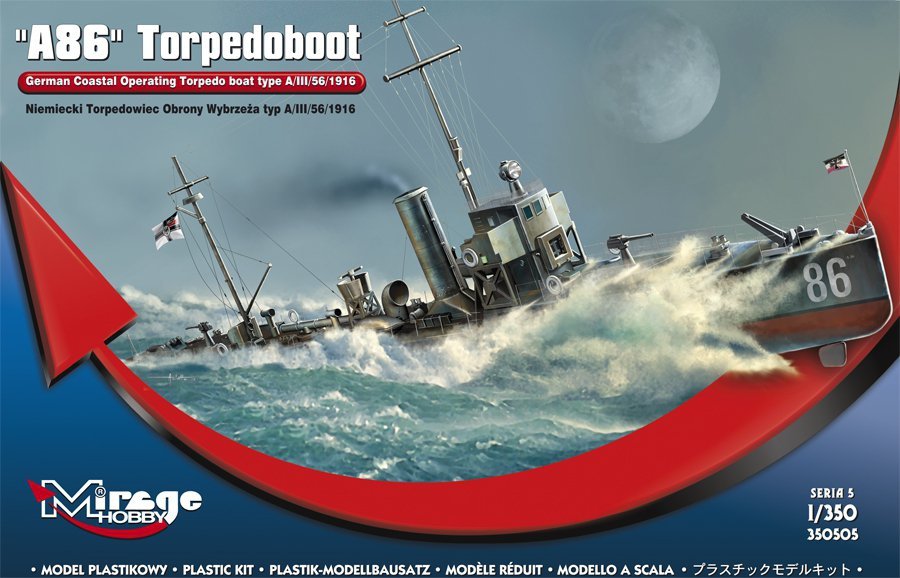 Mirage Hobby 350505 A86 Niemiecki Torpedowiec typu A/III/56/1916 1/350
