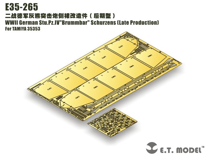 E.T. Model E35-265 WWII German Stu.Pz.IV&amp;quot;Brummbar&amp;quot; Schurzens（Late Production) Tamiya 35353 1/35