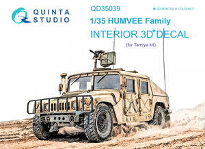 Quinta Studio QD35039 HUMVEE Family 3D-Printed &amp;amp; coloured Interior on decal paper (Tamiya) 1/35