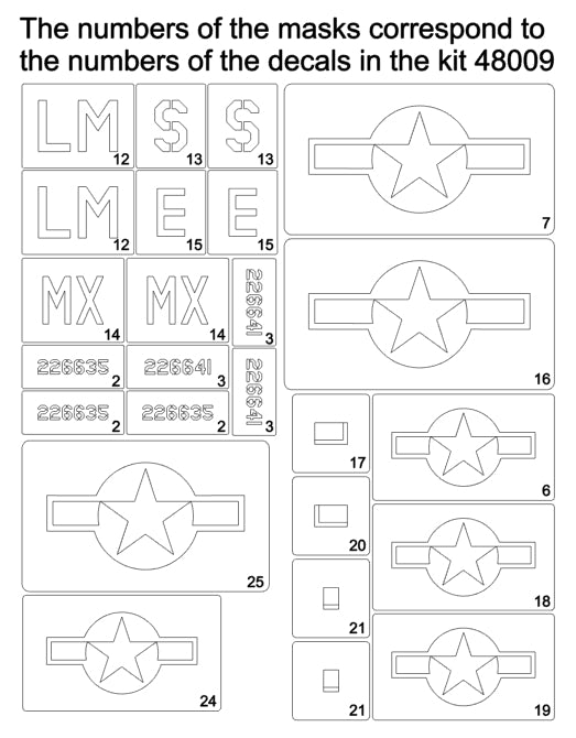 Omask 34046 P-47D-25RE Thunderbold masks (for Miniart 48009) 1/48 – immagine 2