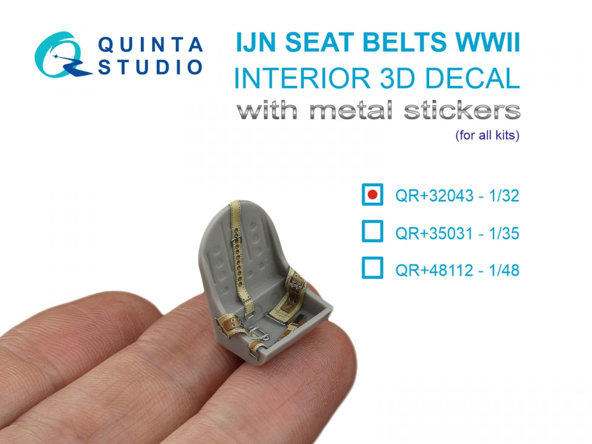 Quinta Studio QR+32043 WWII Imperial Japanese Navy seatbelts (with metal buckles) (All kits) 1/32