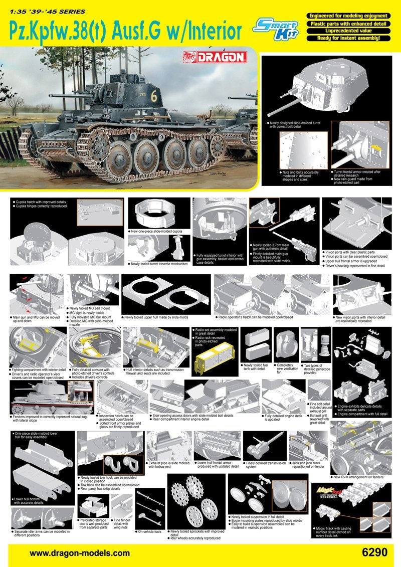 Dragon 6290 Pz.Kpfw.38(t) Ausf.G w/Interio 1/35 – immagine 2