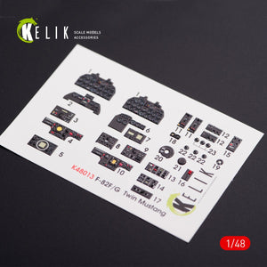 KELIK K48013 F-82 (F,G) &amp;quot;TWIN MUSTANG&amp;quot; INTERIOR 3D DECALS FOR MODELSVIT KIT 1/48 – immagine 2