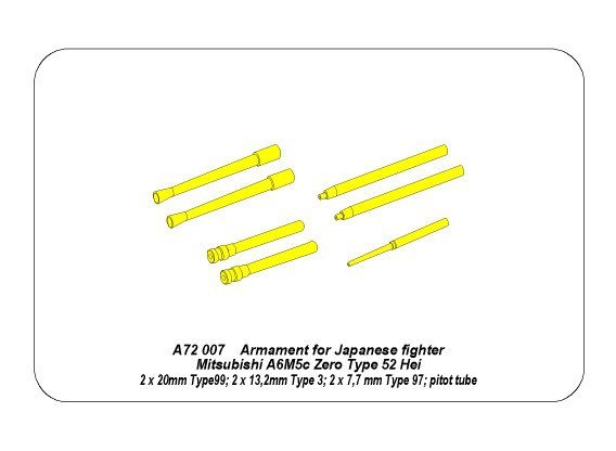 Aber A72 007 Armament for A6M5c Zero 1/72 – zdjęcie 5