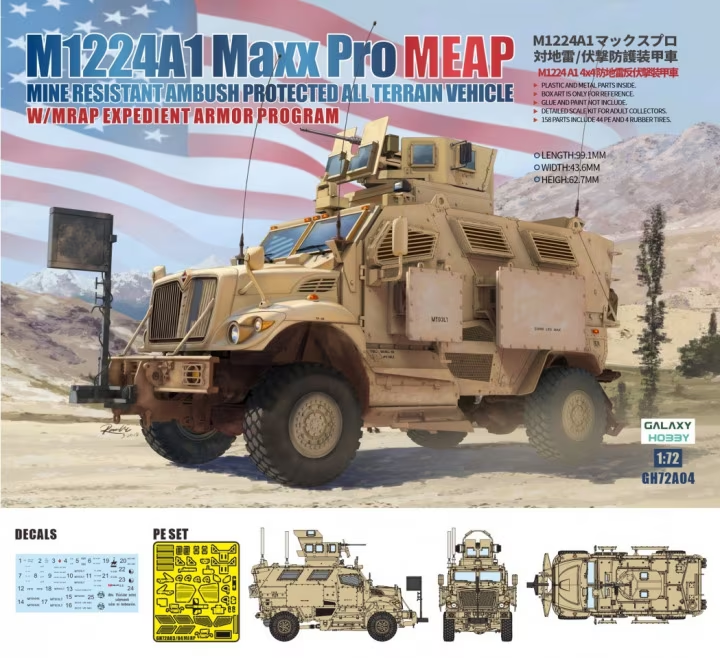 Galaxy Hobby GH72A04 M1224A1 Maxx Pro MEAP avec programme de blindage MRAP Expedient Armor 1/72