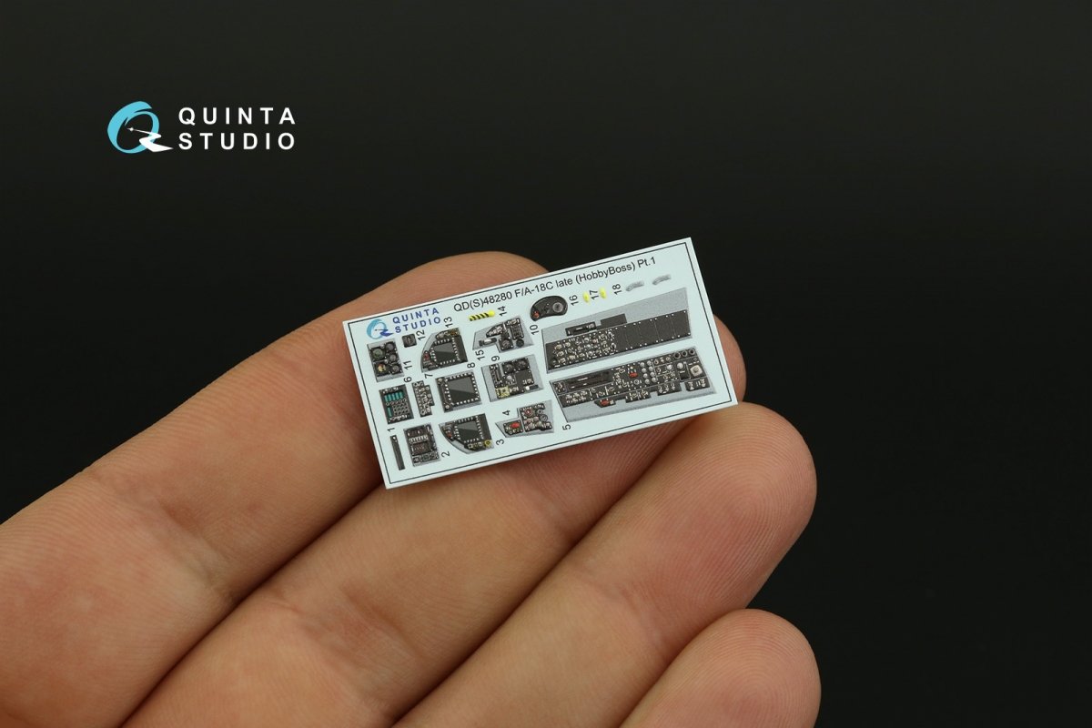 Quinta Studio QDS-48280 F/A-18C late 3D-Printed &amp;amp; coloured Interior on decal paper (HobbyBoss)(Small version) 1/48 – zdjęcie 9