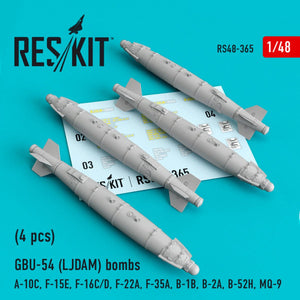 RESKIT RS48-0365 GBU-54 (LJDAM) BOMBES (4 PIÈCES) 1/48