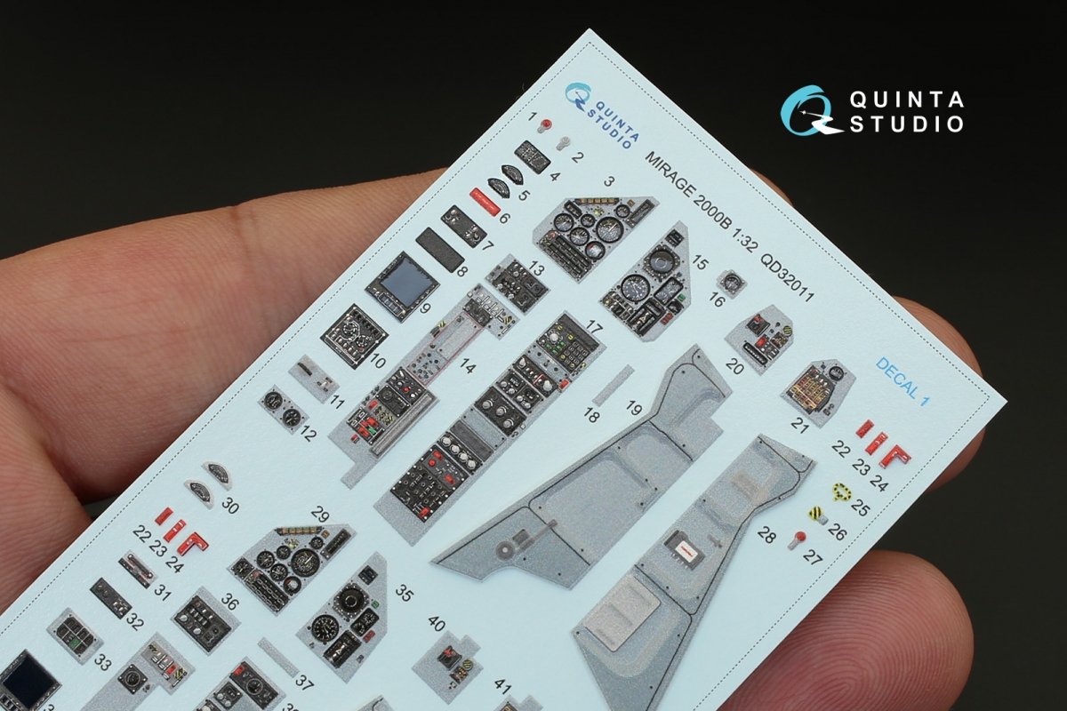 Quinta Studio QD32011 Mirage 2000B 3D-Printed &amp;amp; coloured Interior on decal paper (for Kitty Hawk kit) 1/32 – Bild 5