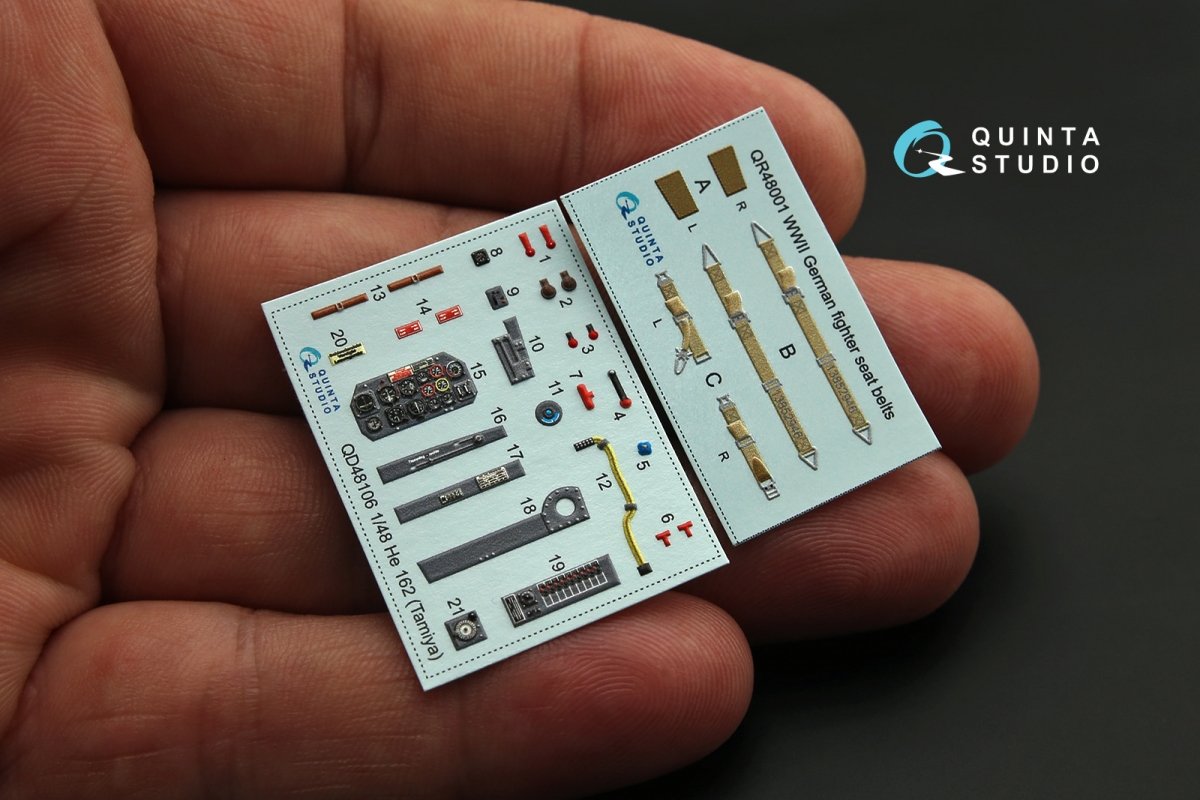 Intérieur imprimé en 3D et coloré sur papier décalcomanie Quinta Studio QD48106 He-162 (pour maquette Tamiya) 1/48 – image 3